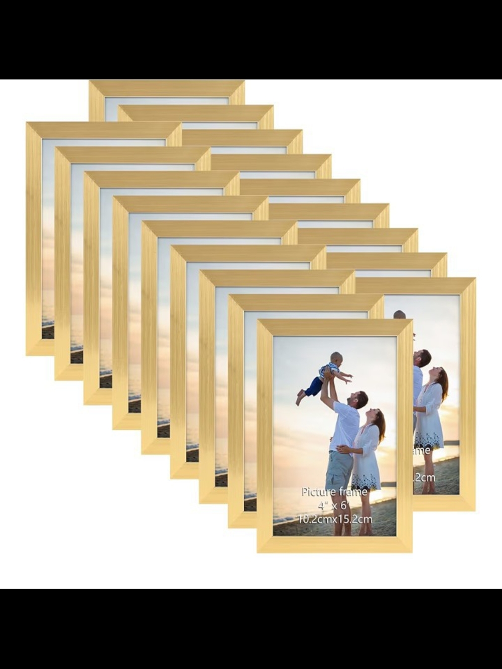 18 Piece Gold Metal Picture Frame - Elegant Home Accent